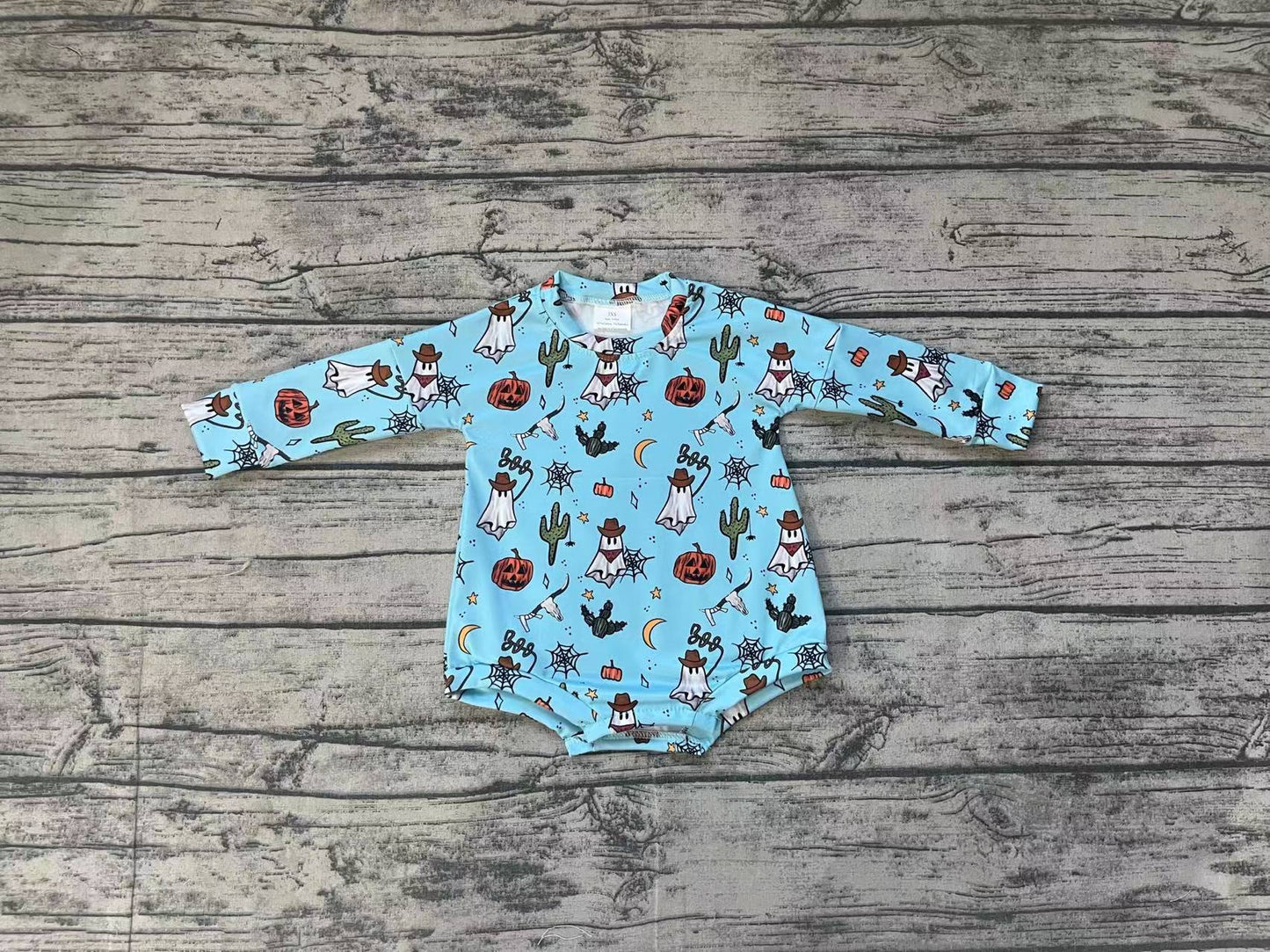 LR1449 Blue Cute Baby Toddler Long sleeve cute baby kid rompers