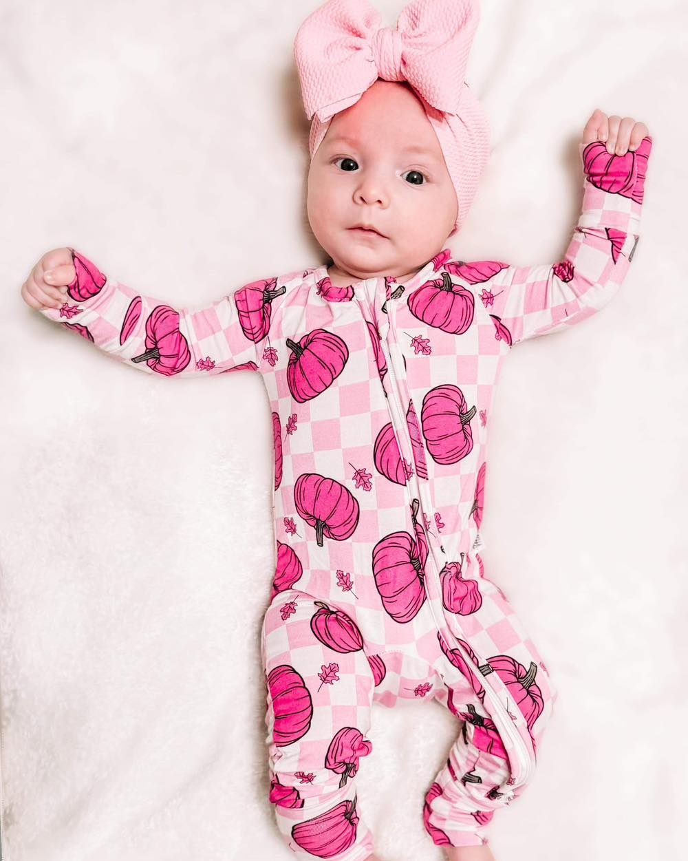 LR1456 pink Pumpkin Boy Baby Toddler Long sleeve cute baby kid rompers