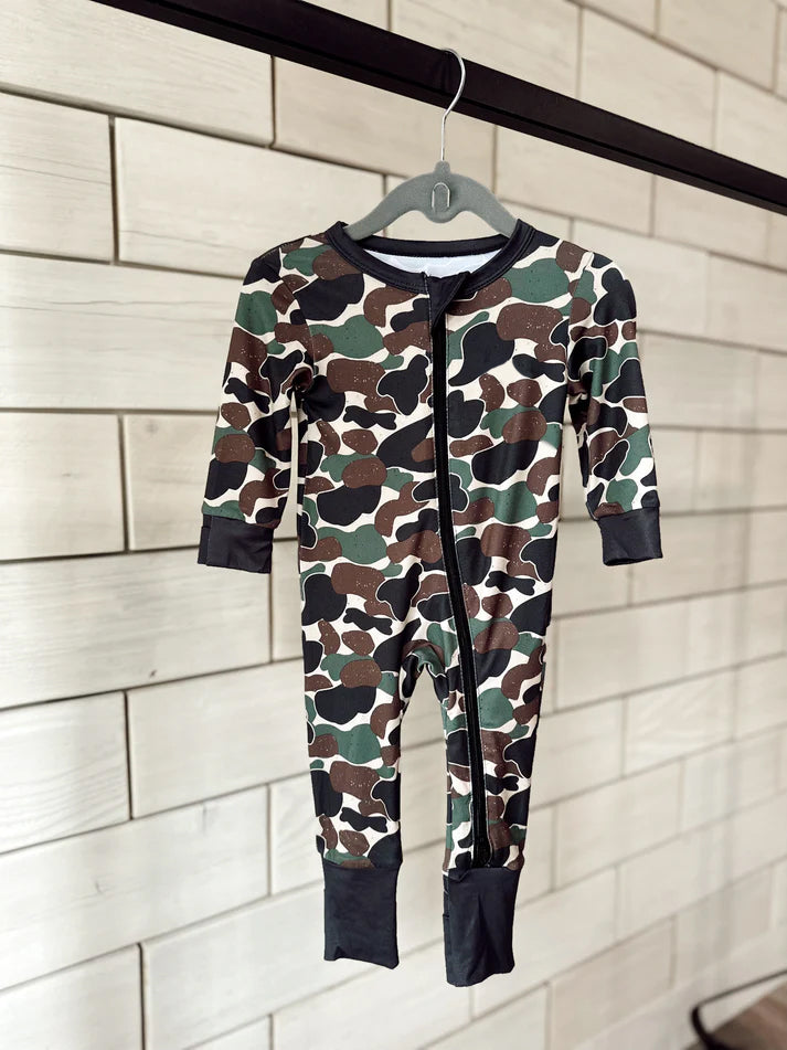 LR1460 Camo Cute Boy Baby Toddler Long sleeve cute baby kid rompers