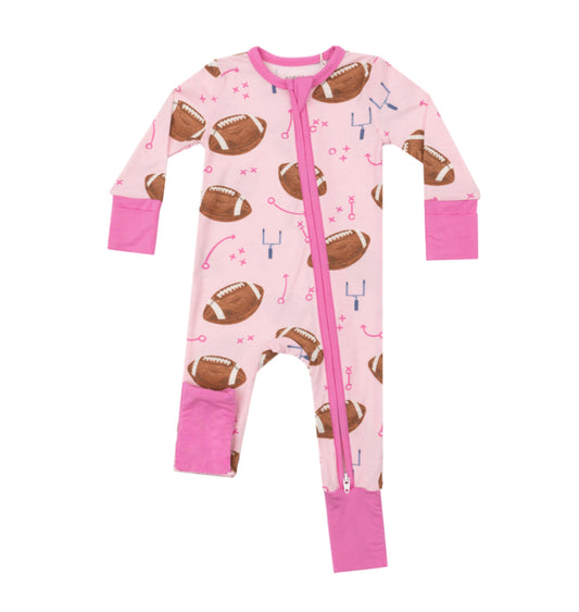 LR1464 Pink Football Cute Boy Baby Toddler Long sleeve cute baby kid rompers