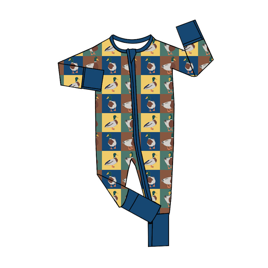 LR1514 Duck Cute Baby Toddler Long sleeve cute baby kid rompers