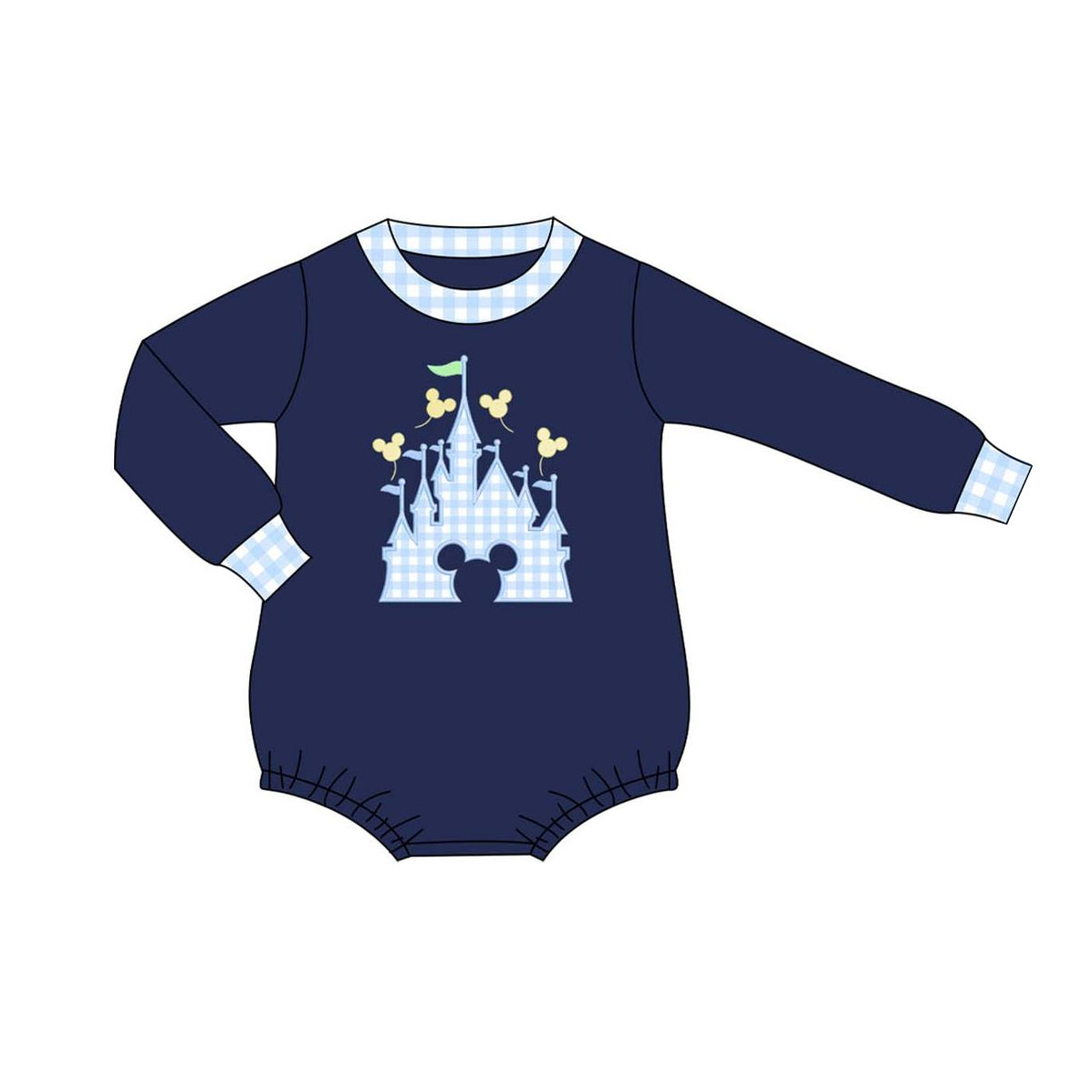 LR1525 Navy Blue Cute Baby Toddler Long sleeve cute baby kid rompers