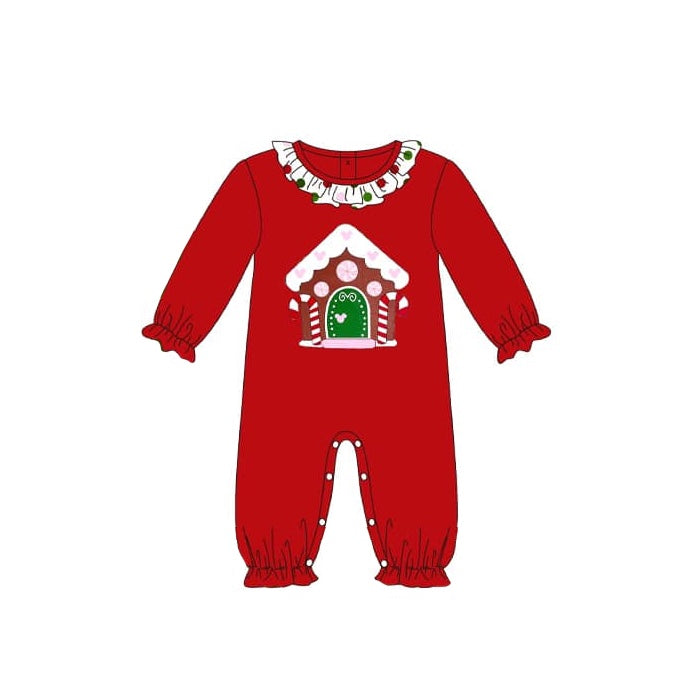 LR1538 Red Cute Baby Toddler Long sleeve cute baby kid rompers