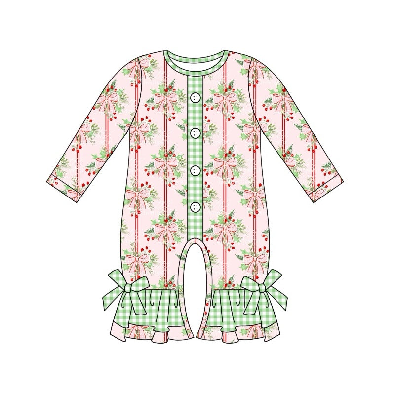 LR1544 Green Cute Baby Toddler Long sleeve cute baby kid rompers