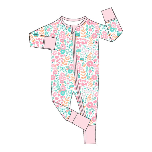 LR1581 Floral Cute Baby Toddler Long sleeve baby kid rompers