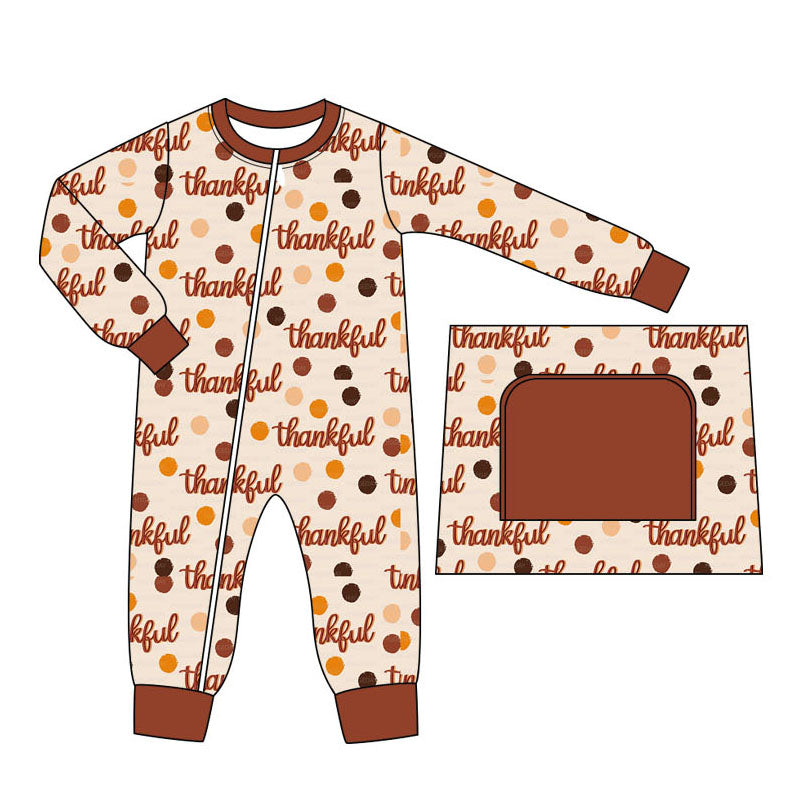 LR1596 Brown Cute Baby Toddler Long sleeve baby kid rompers