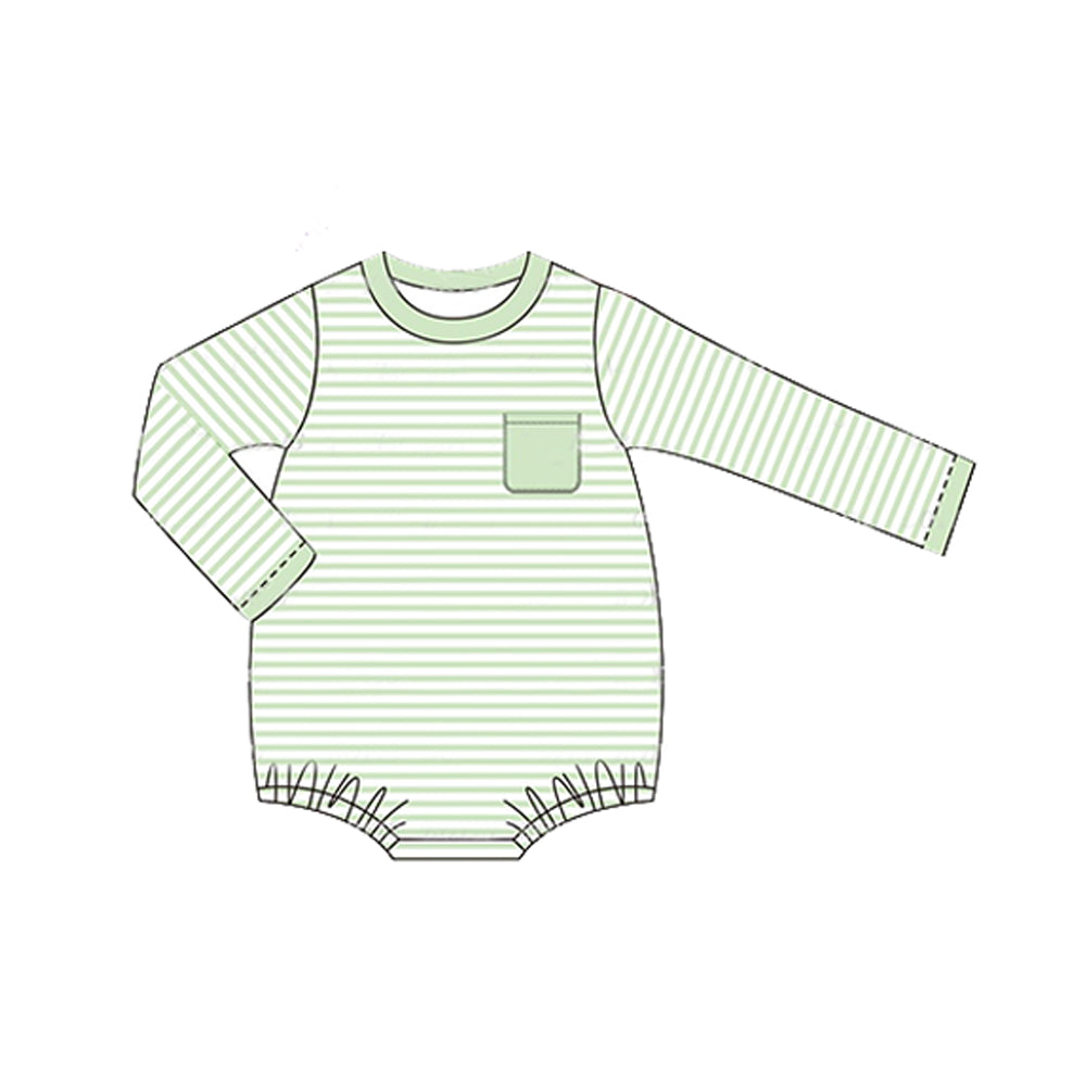 LR1597 Green Cute Baby Toddler Long sleeve baby kid rompers