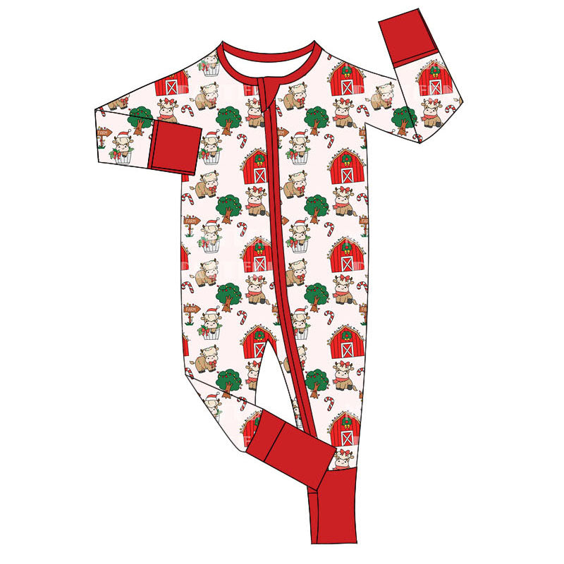 LR1598 Farm Cute Baby Toddler Long sleeve baby kid rompers