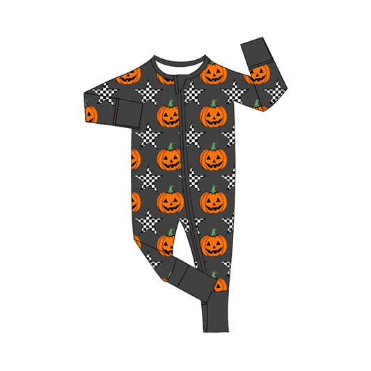 LR1599 Pumpkin Cute Baby Toddler Long sleeve baby kid rompers