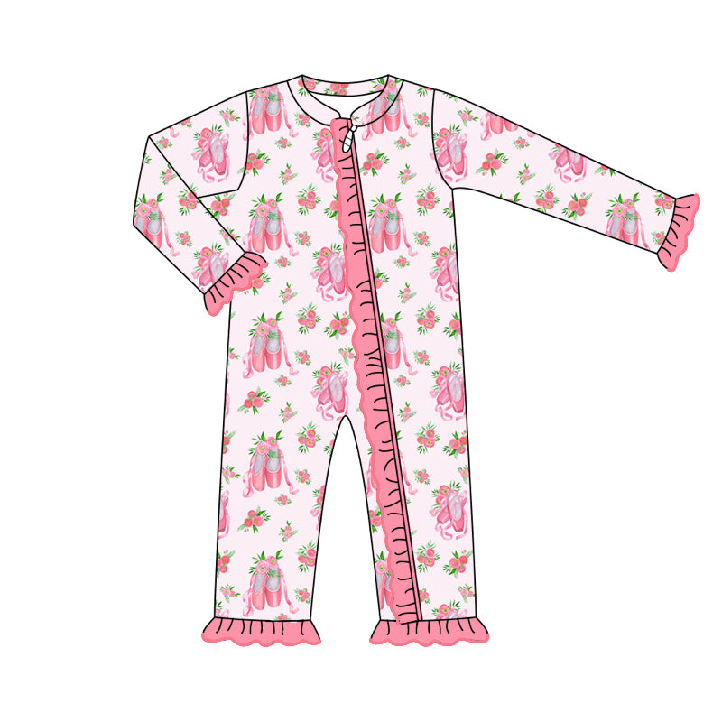 LR1601 Pink Cute Baby Toddler Long sleeve baby kid rompers