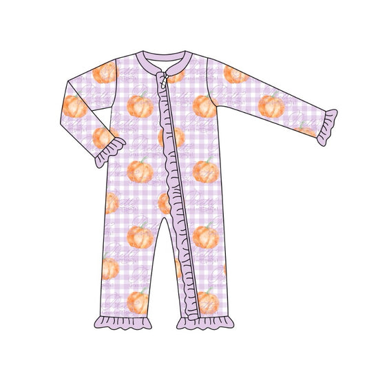 LR1610 Pumpkin Cute Baby Toddler Long sleeve cute baby kid rompers