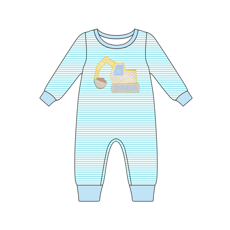 LR1617 Blue Cute Baby Toddler Long sleeve cute baby kid rompers