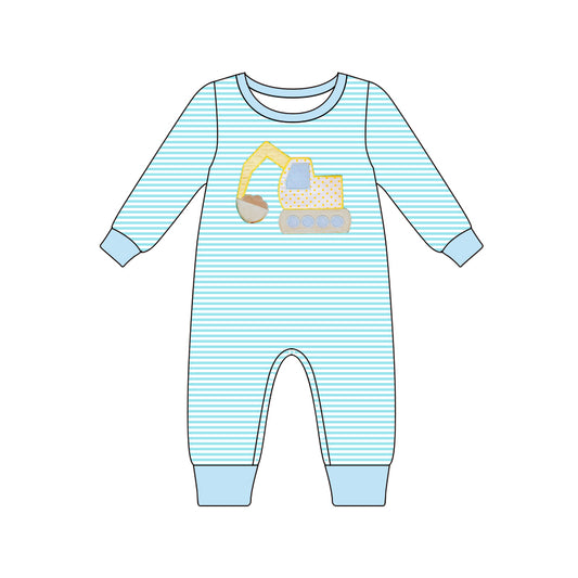 LR1617 Blue Cute Baby Toddler Long sleeve cute baby kid rompers