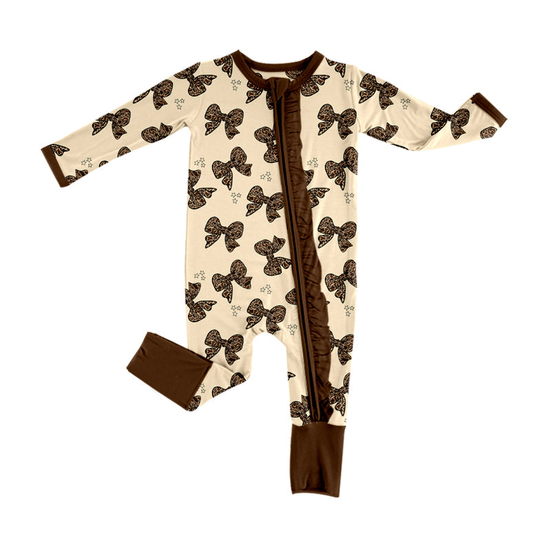 LR1638 Bow Cute Baby Toddler Long sleeve cute baby kid romper