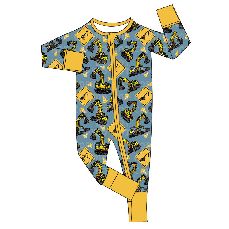 LR1639 Yellow Cute Baby Toddler Long sleeve cute baby kid romper