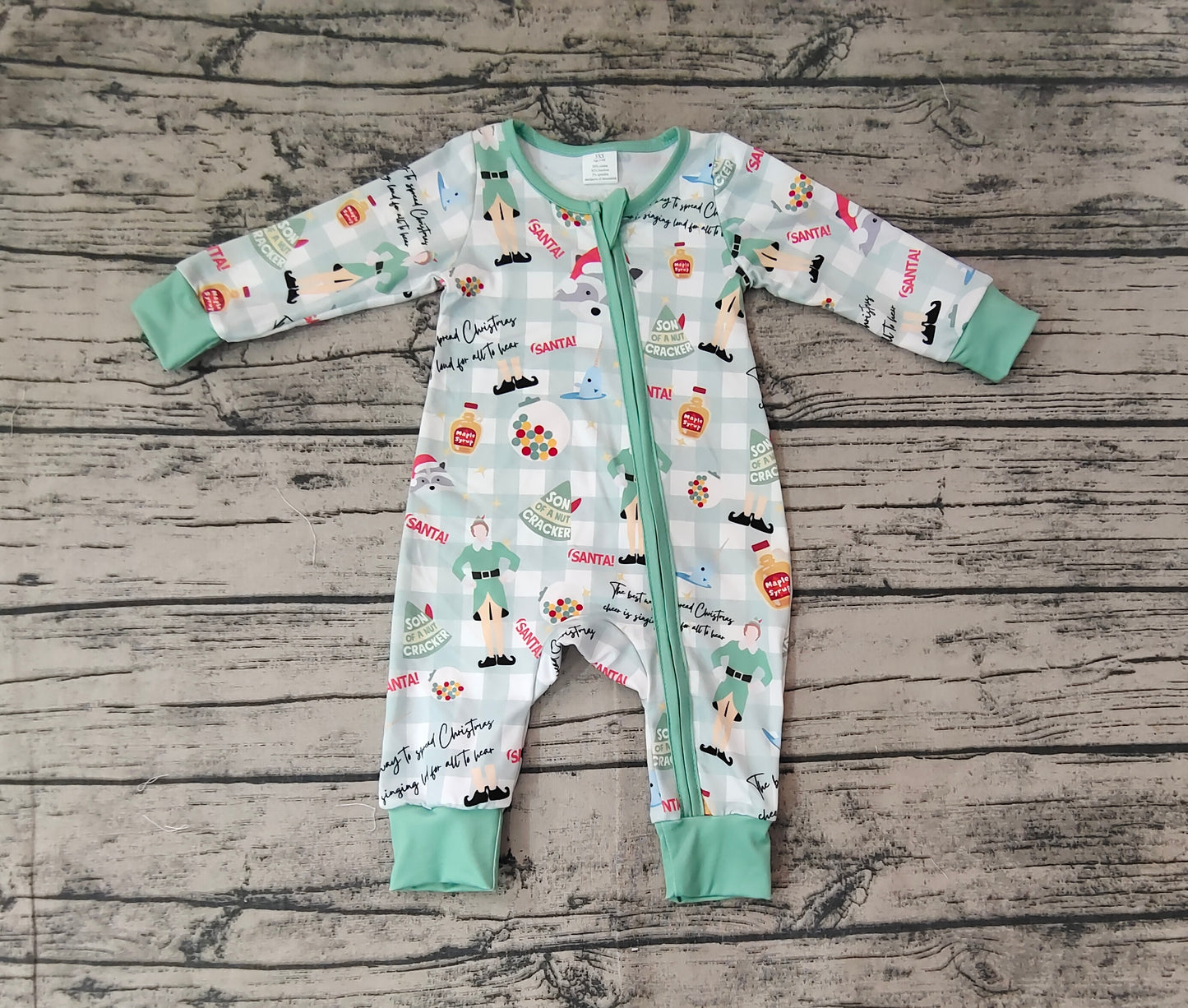 LR1641 Green Boy Baby Toddler Long sleeve cute baby kid rompers