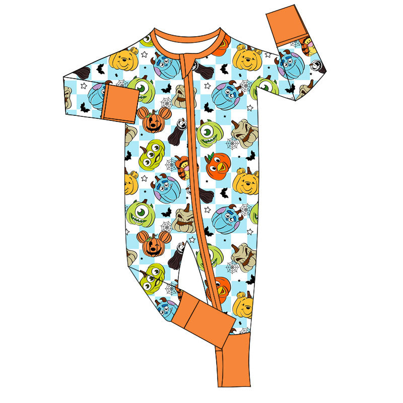 LR1650 Pumpkin Cute Baby Toddler Long sleeve cute baby kid romper