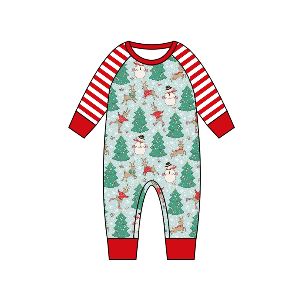 LR1657 Christmas Tree Cute Baby Toddler Long sleeve cute baby kid romper