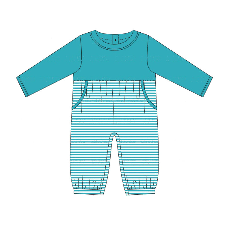 LR1686 Blue Cute Baby Toddler Long sleeve cute baby kid romper