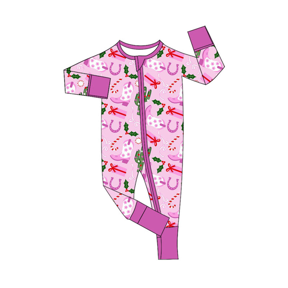 LR1742 Purple Boots Cute Baby Toddler Long sleeve cute baby kid romper