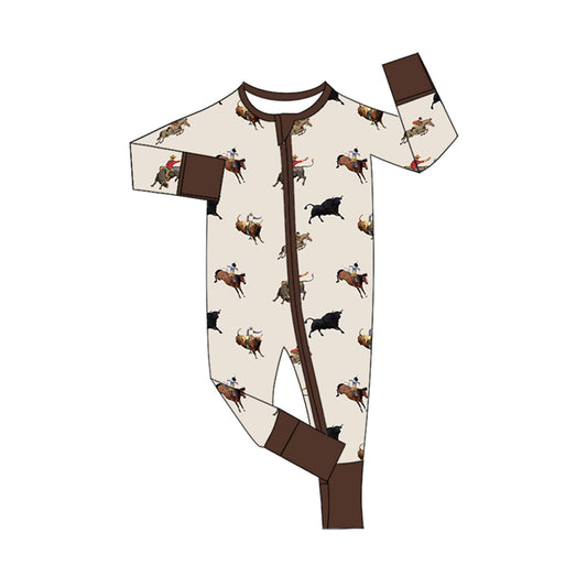 LR1748 Cowboy Cute Baby Toddler Long sleeve cute baby kid romper