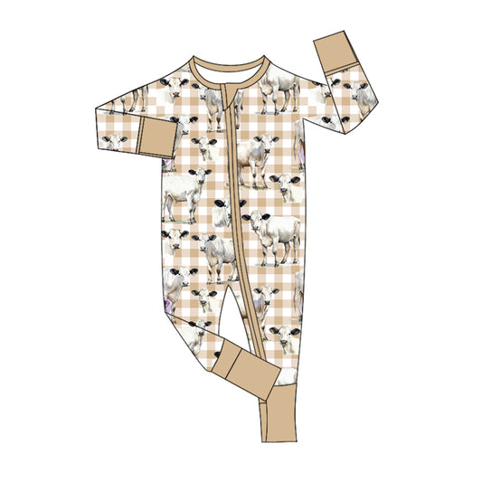 LR1749 Cow Cute Baby Toddler Long sleeve cute baby kid romper