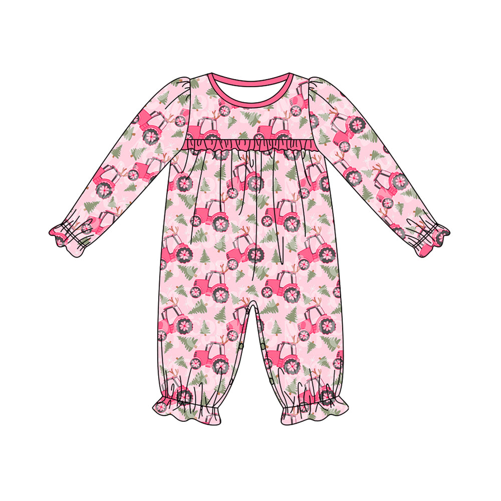 LR1816 Pink Girls Baby Toddler Long sleeve cute baby kid rompers