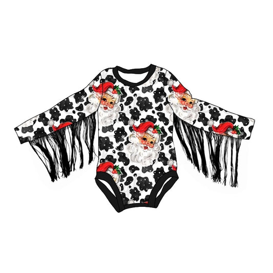 LR1827 Santa Design Girls Baby Toddler Long sleeve cute baby kid rompers