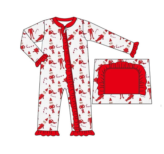 LR1851 Red Girls Baby Toddler Long sleeve cute baby kid rompers