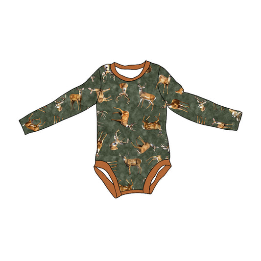 LR1859 Deer Girls Baby Toddler Long sleeve cute baby kid rompers