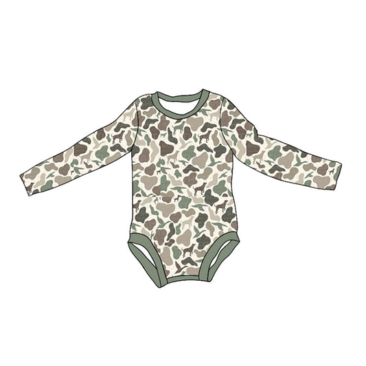 LR1864 Cute Camo Baby Toddler Long sleeve cute baby kid rompers