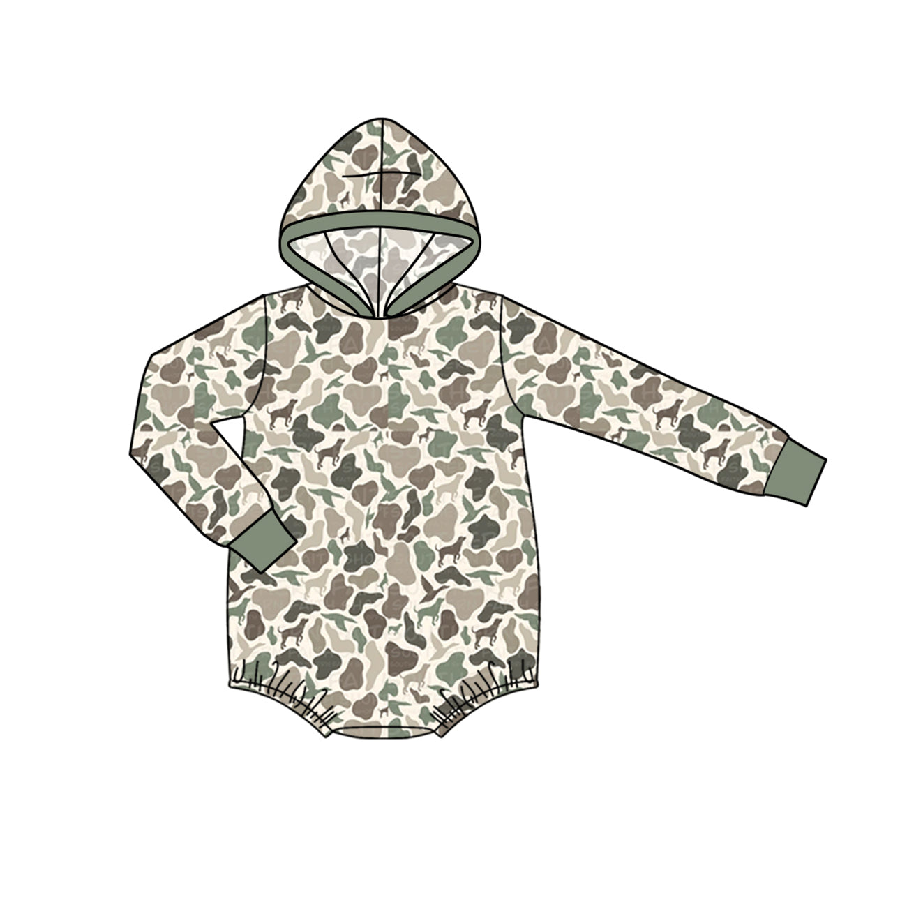 LR1870 Camo Baby Toddler Long sleeve baby kid rompers