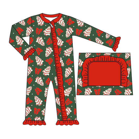 LR1873 Christmas Cake Baby Toddler Long sleeve baby kid rompers