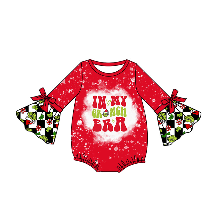 LR1876  Red Baby Toddler Long sleeve baby kid rompers