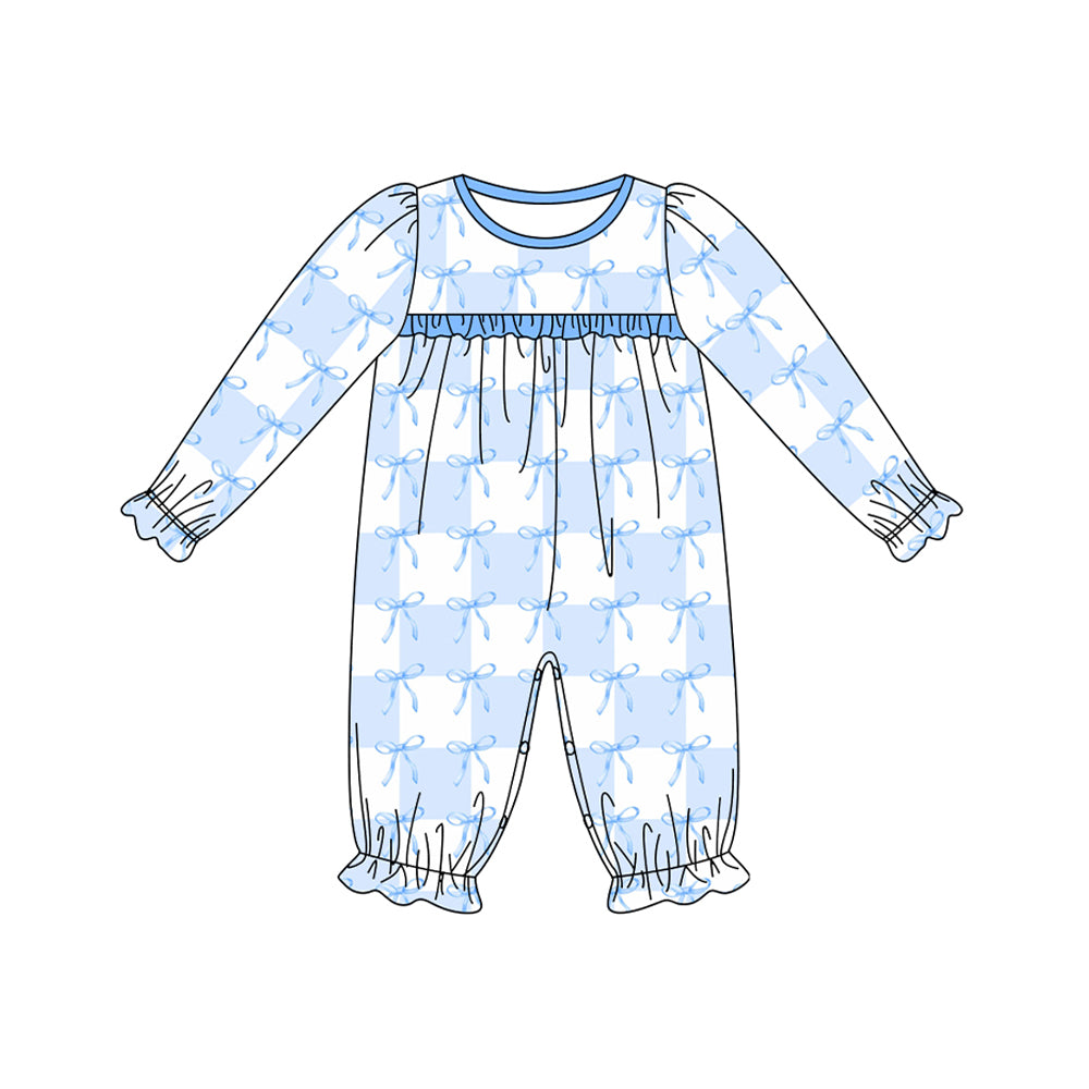 LR1877 Blue Baby Toddler Long sleeve baby kid rompers