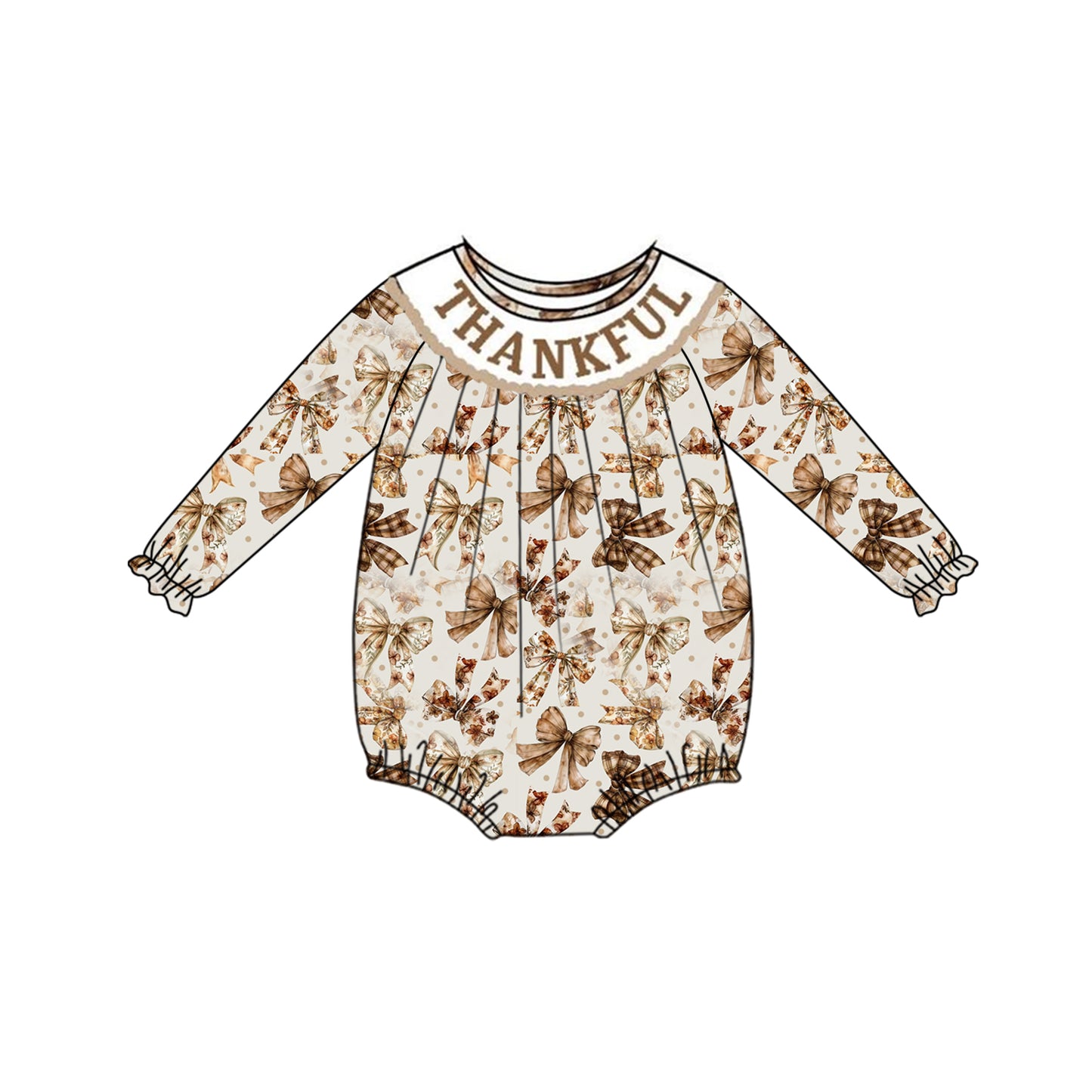 LR1879 Bow Baby Toddler Long sleeve baby kid rompers