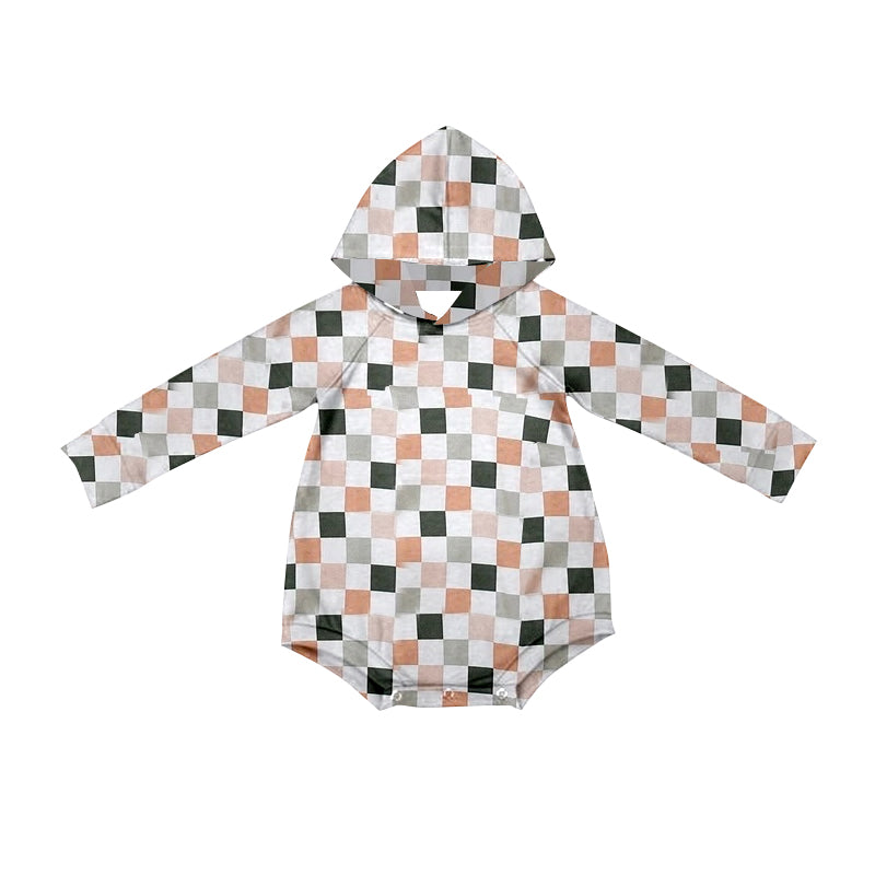 LR1881 Plaid Baby Toddler Long sleeve baby kid rompers