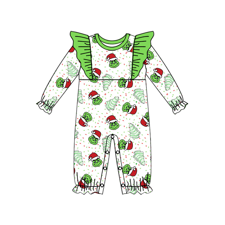 LR1906 Green Cute Baby Toddler Long sleeve baby kid rompers