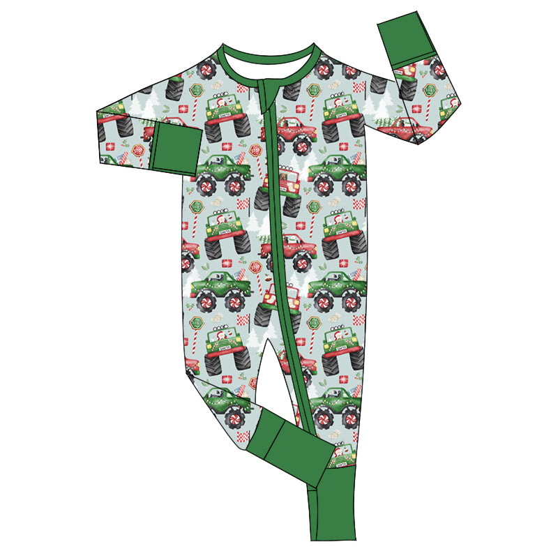 LR1923 Green Bow Cute Baby Toddler Long sleeve baby kid rompers