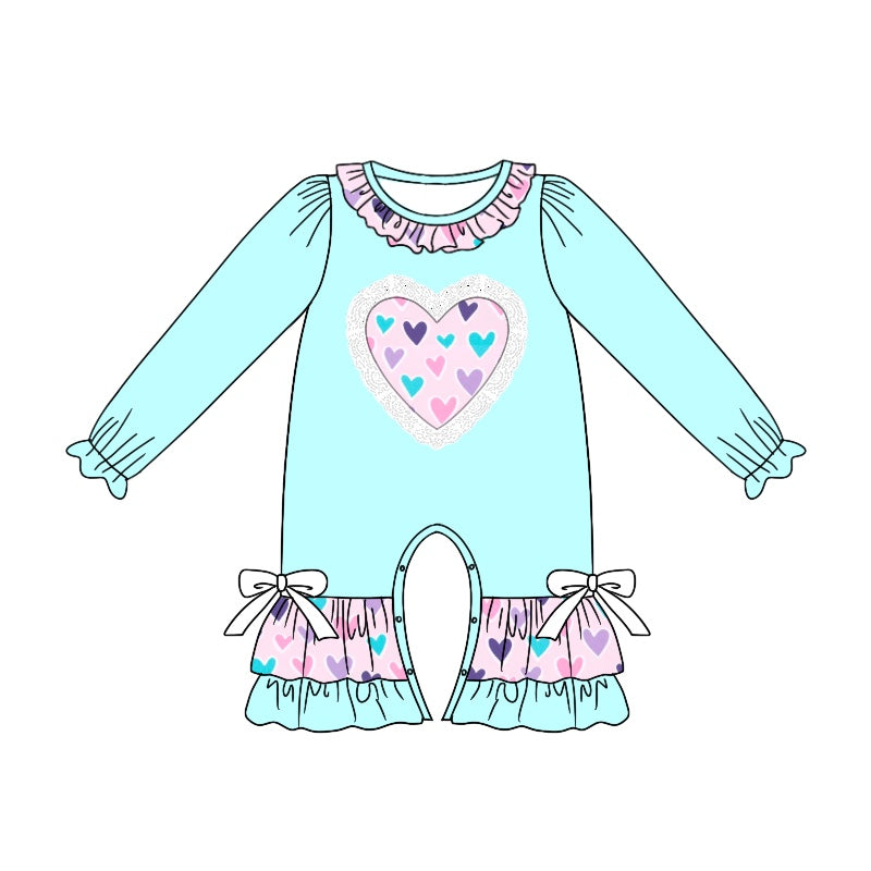 LR1927 Blue Cute Baby Toddler Long sleeve baby kid rompers