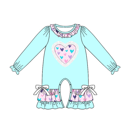 LR1927 Blue Cute Baby Toddler Long sleeve baby kid rompers