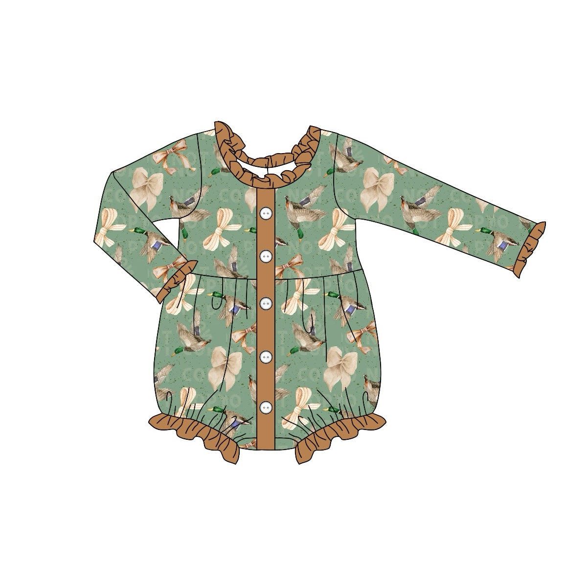 LR1950 Duck Cute Baby Toddler Long sleeve baby kid rompers