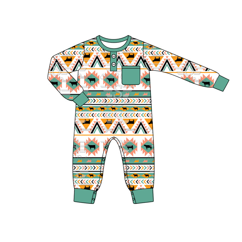 LR1953 Western Cute Baby Toddler Long sleeve infant baby kid rompers