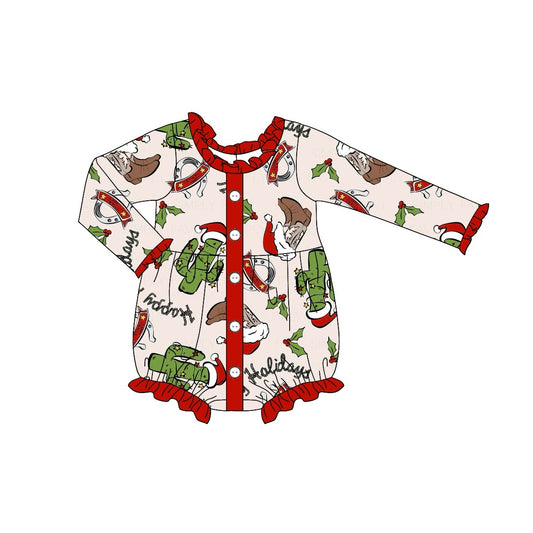 LR1956 Christmas Cute Baby Toddler Long sleeve infant baby kid rompers