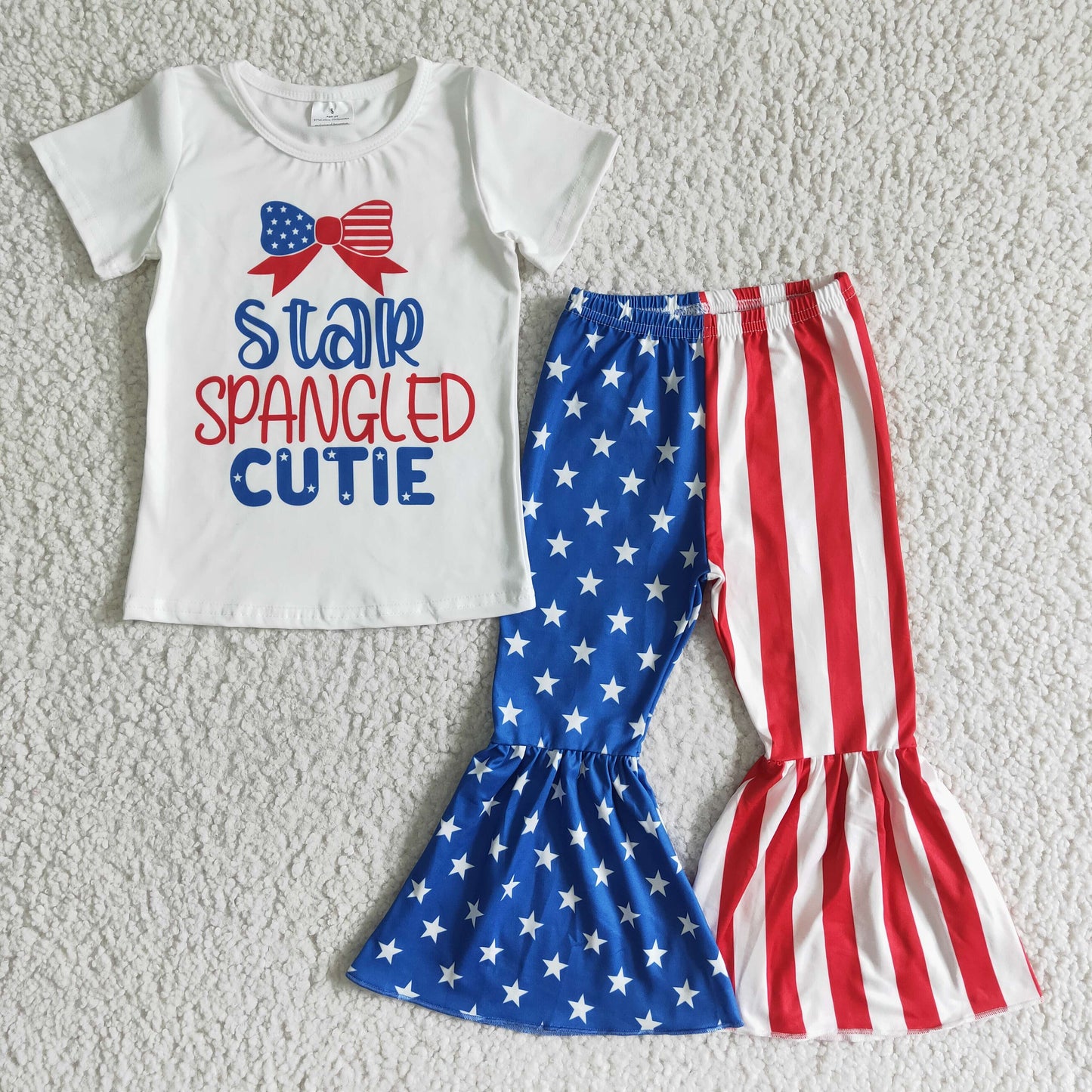 RTS NO MOQ Baby Girls Summer Sets NC0006 Star and Stripe pants 4th of July outfits