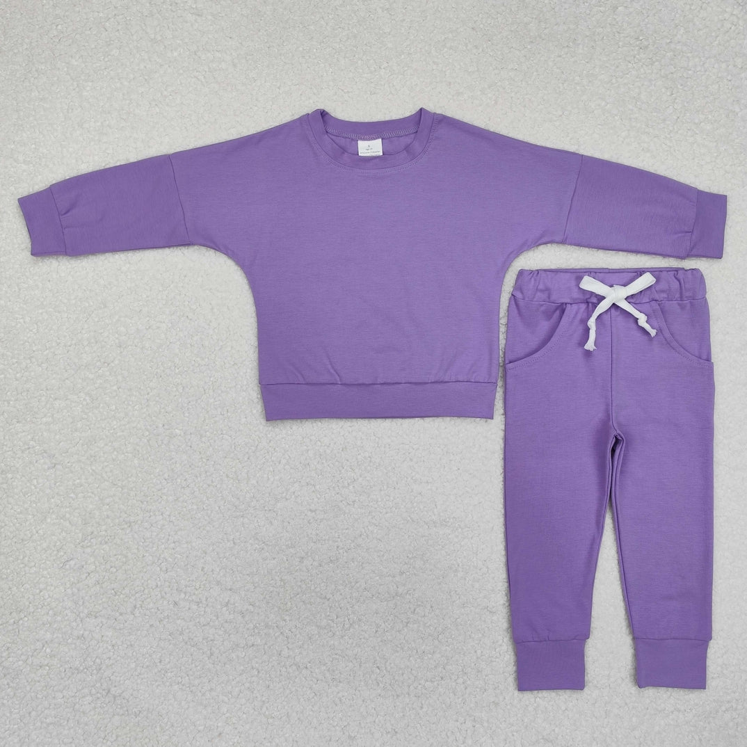 GLP2249 Baby Girls Lavender Shirt Pants Sports Clothes Sets