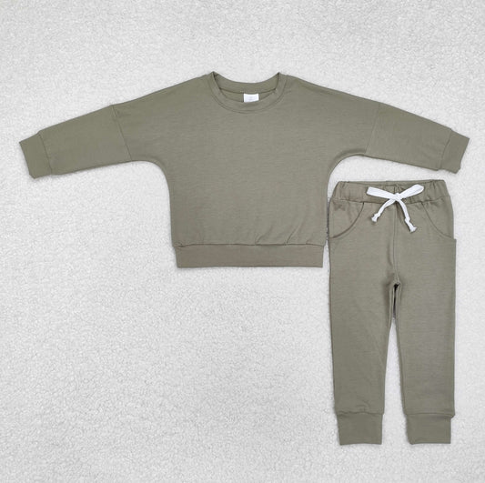 BLP1054 Baby Boys Olive Cotton Shirts Pants Sports Clothes Sets