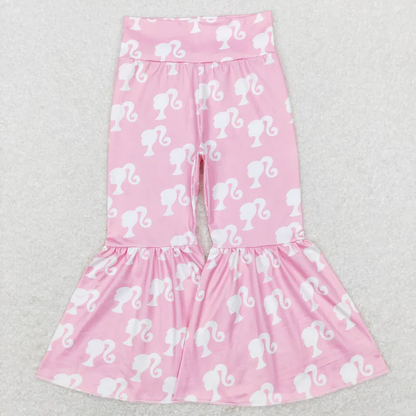 RTS NO MOQ Sibling Baby Girls Trousers Doll Flare Bell Bottom Pants