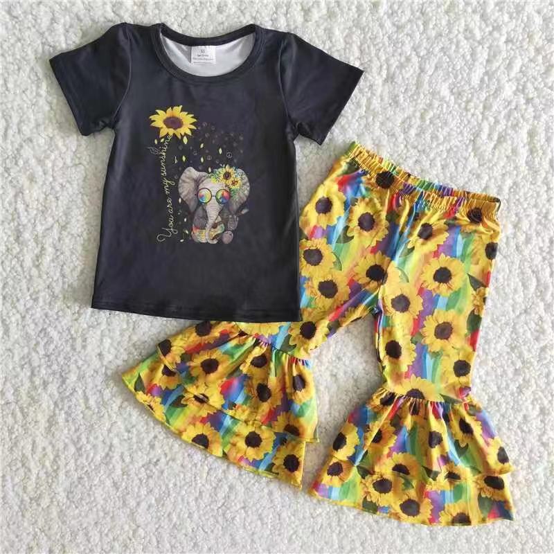 Promotion B16-10 Baby Girls Elephant Bell Pants Pants