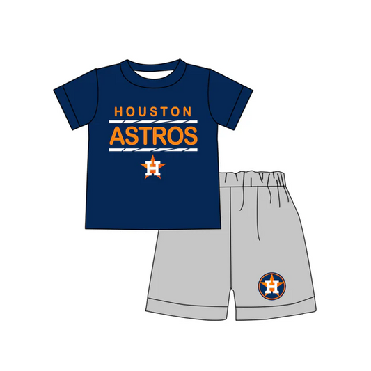 4.19 Preorder moq 5 Baby Boys Houston Astros Team Shirts Shorts Summer outfits sets